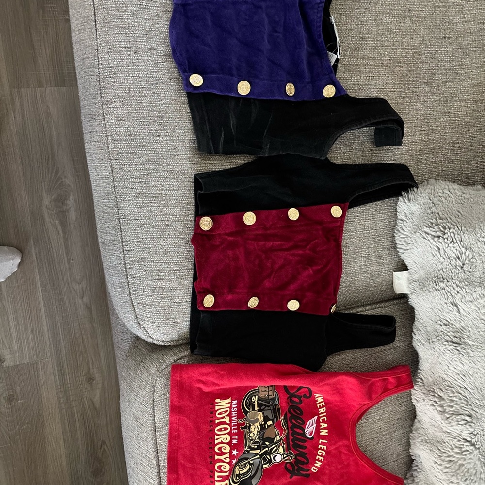 Colorful Buttoned Crop Tops